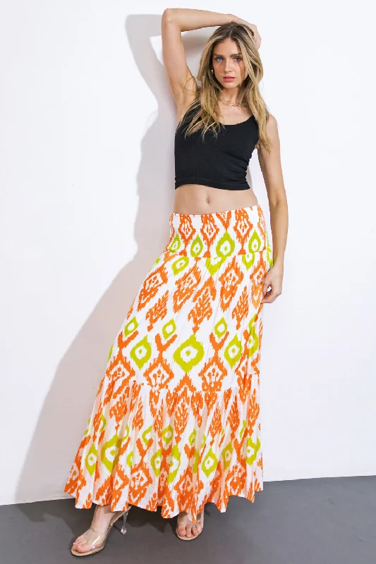 JUST FEELS RIGHT WOVEN MIDI SKIRT