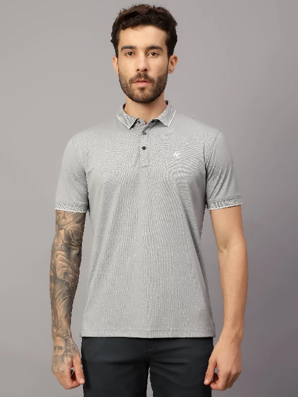 Men's Grey    Polo neck Half Sleeve T-Shirt