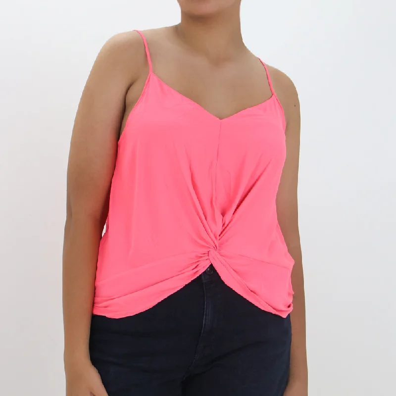 Women's Plain Solid Top,Neon Pink