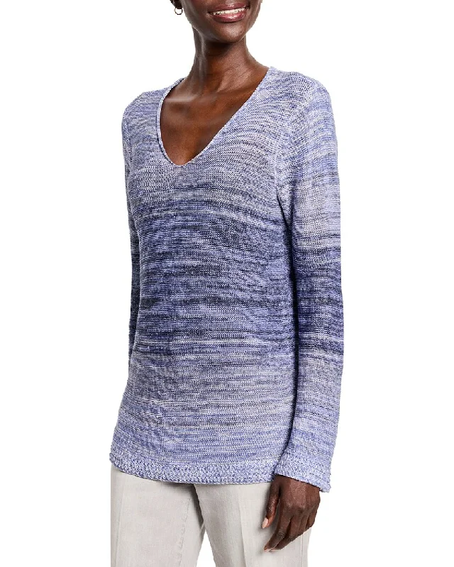 Nic & Zoe Hazy Shades Linen-Blend Sweater