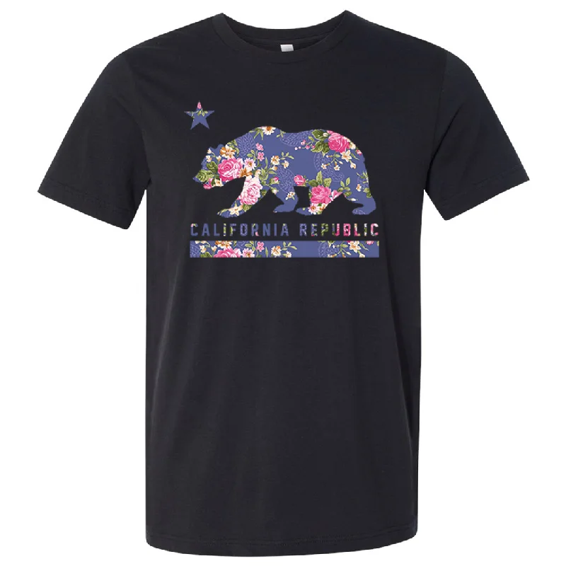 California Republic Paisley Flower Bear Asst Colors Mens Lightweight Fitted T-Shirt/tee