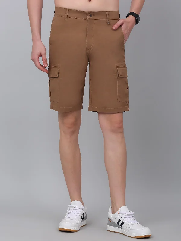 Men's Brown Solid Bermuda