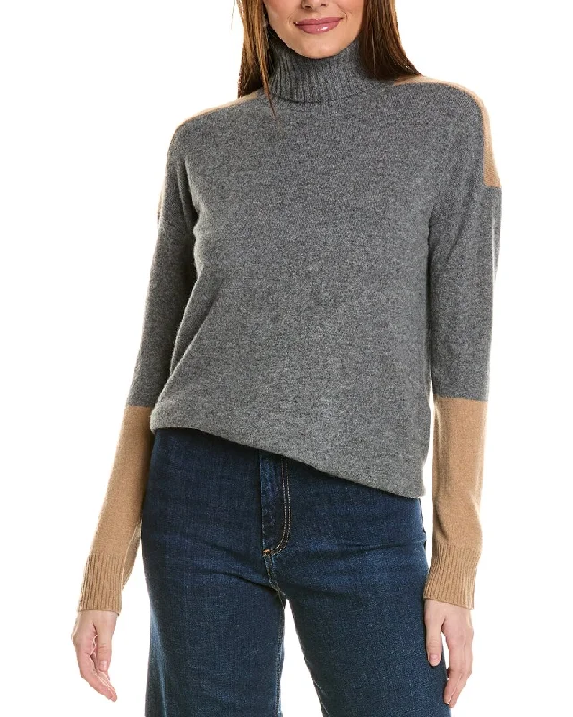 Amicale Cashmere Color Turtleneck Cashmere Sweater