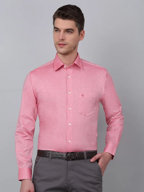 Men's Red Formal Plain Full Sleeve Shirt