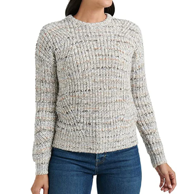 Women's Marled-Knit Crewneck Sweater,Grey