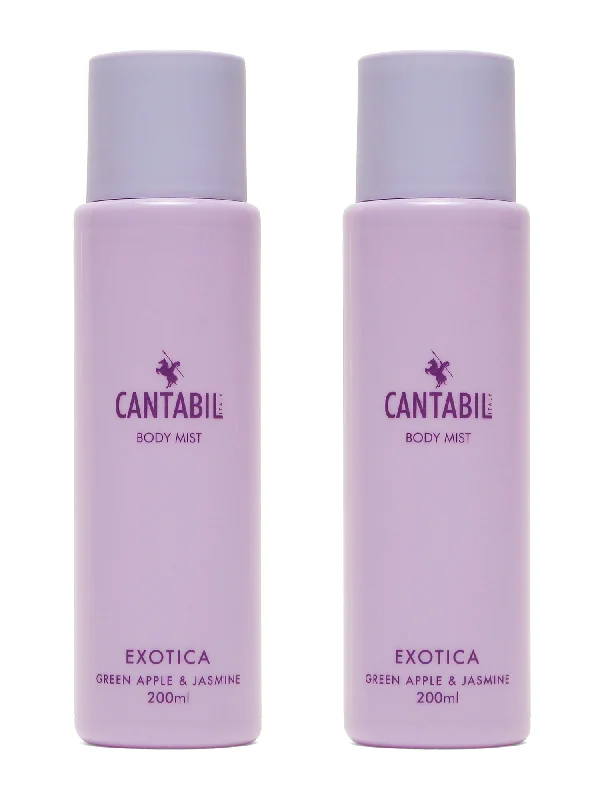 Unisex Exotica(Green Apple & Jasmine) - Lavender Body Mist - Pack of 2 ( 200 ml each )