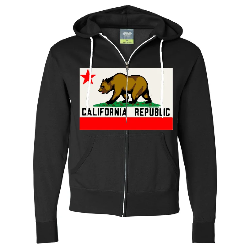 California Republic Original Bear Flag Zip-Up Hoodie