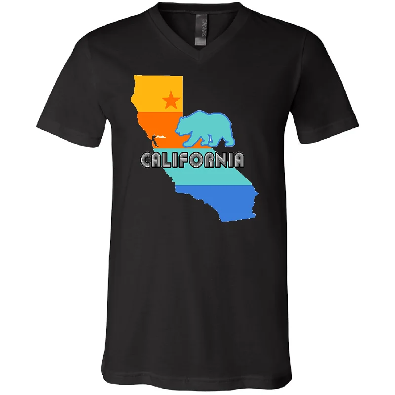 California Bear State Stripes Asst Colors V-Neck