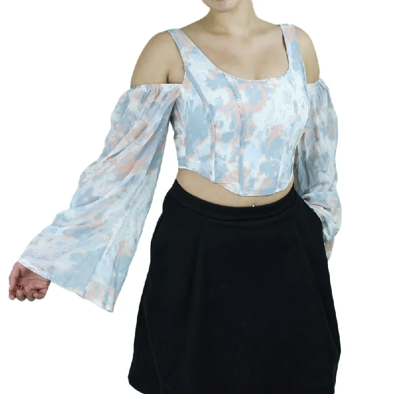 Women's Marble Crop Top,Multi