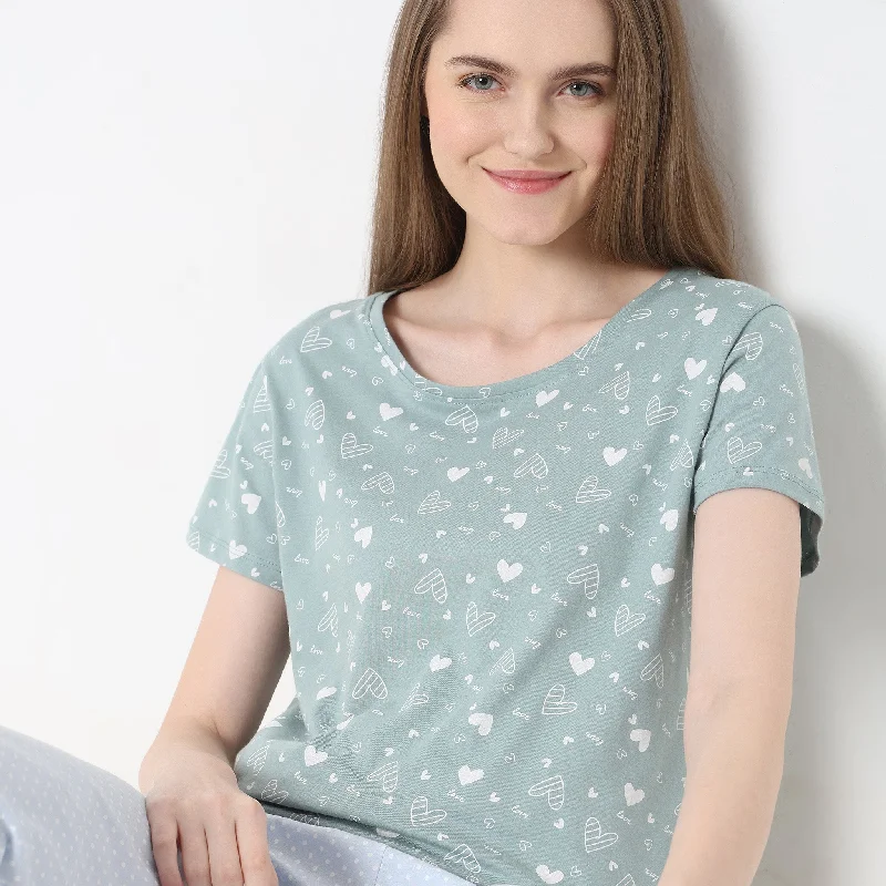 Regular Fit Printed Lounge T-Shirt