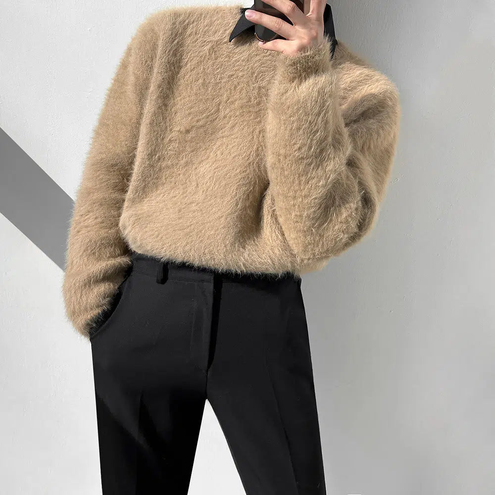 Furry Round Neck Sweater