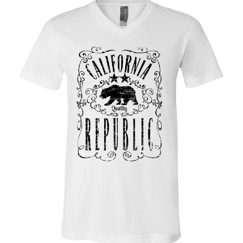 California Republic JD Whiskey Black Print Asst Colors V-Neck