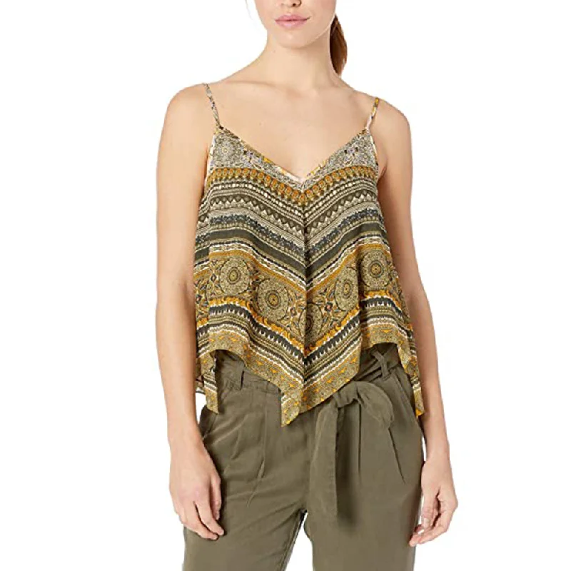 Women's Asymmetric V-Neck Top,Olive