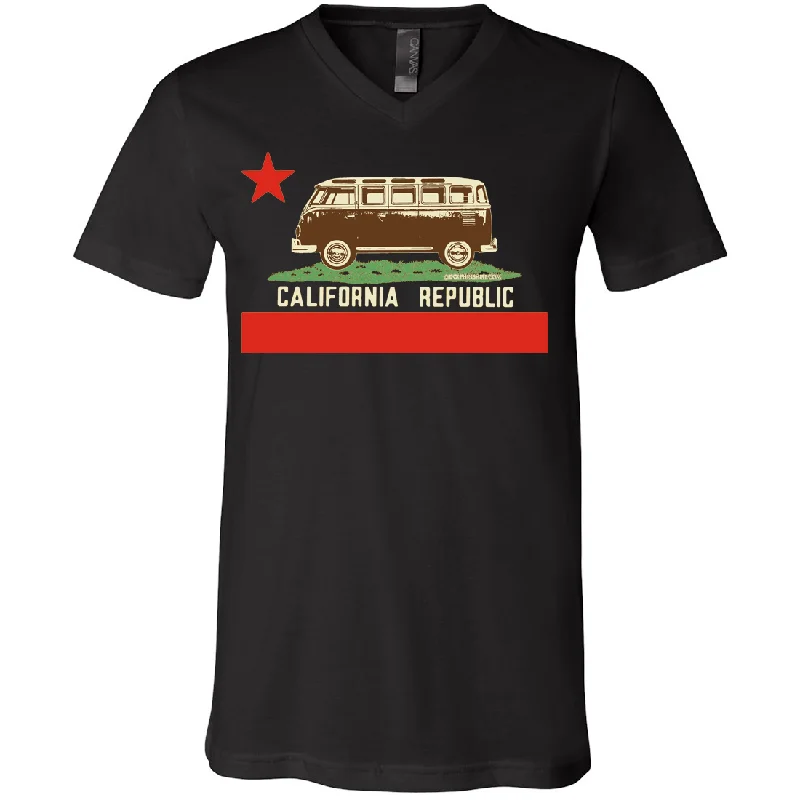 California Republic Vintage Van Asst Colors V-Neck