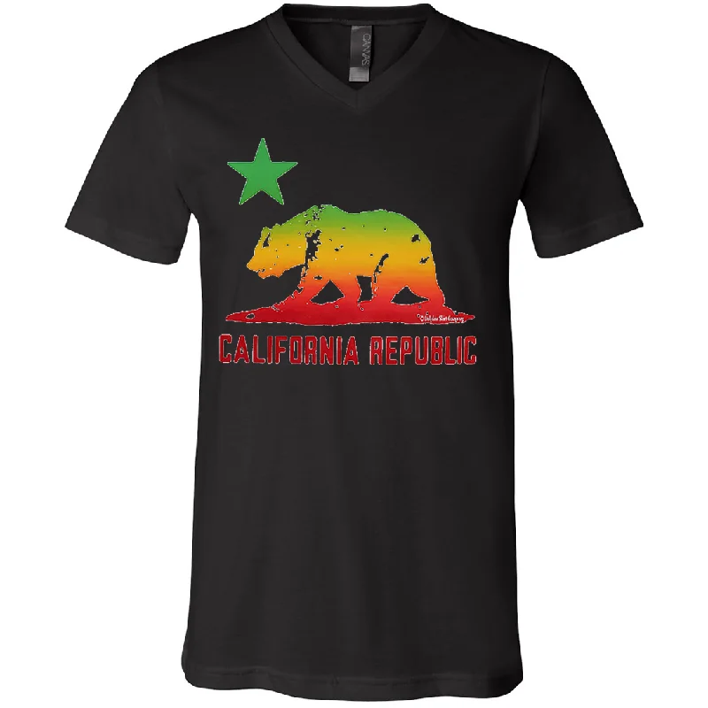 Rasta Bear Flag Silhouette Asst Colors V-Neck