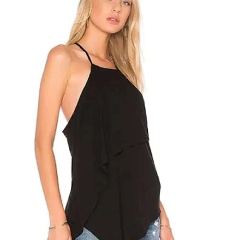 Women's Asymmetric Casual Top,Black