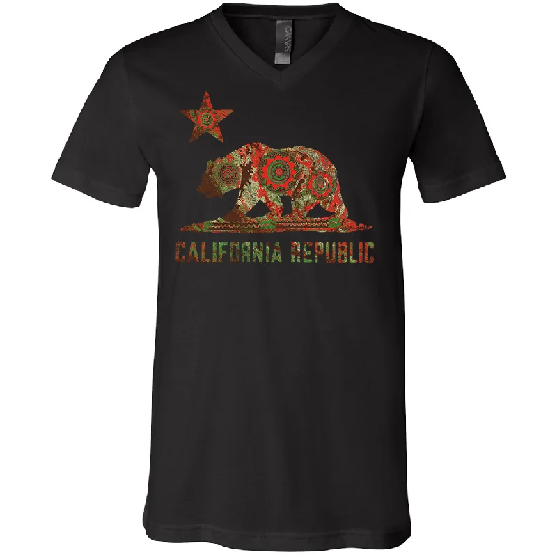 California Chumash Mandala Bear Asst Colors V-Neck