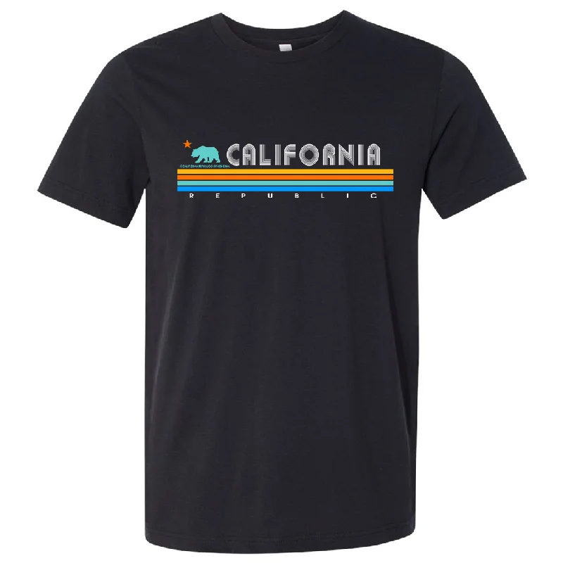 California Republic Vintage Stripe Asst Colors Mens Lightweight Fitted T-Shirt/tee