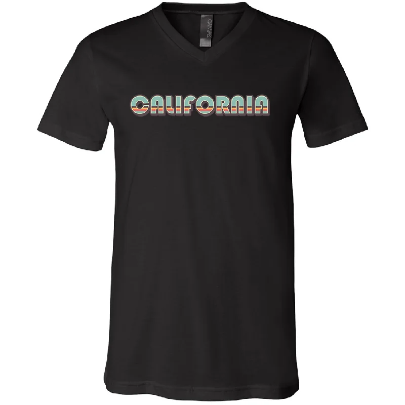 California 70's Stripes Asst Colors V-Neck