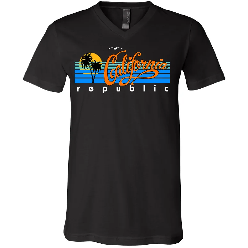 California Republic Palm Trees Asst Colors V-Neck