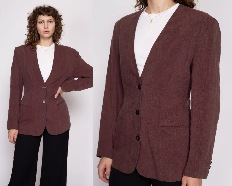 90s Banana Republic Plum Linen Blazer - Medium