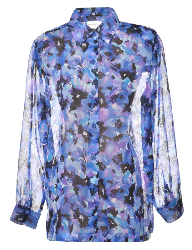 Sheer Floral Shirt - L