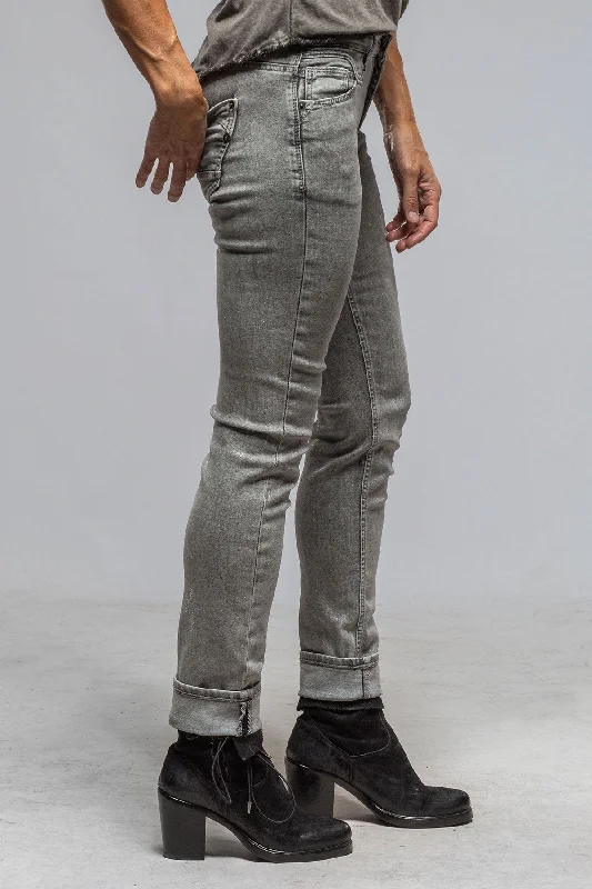 MAC Rich Slim Light Authentic Denim In Silver Grey Coated