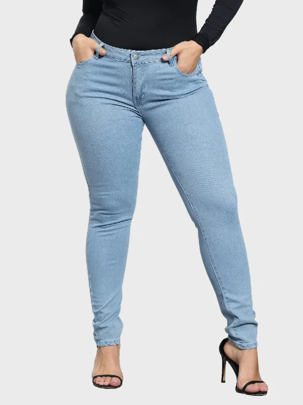 Midsize Mid Rise Hip-Lift Stretchy Pencial Jeans