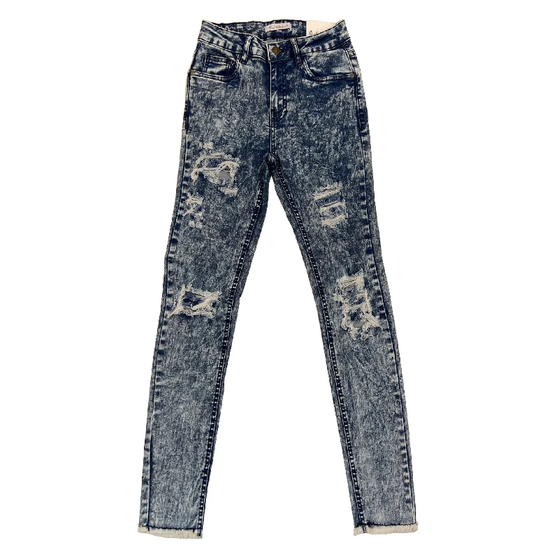 Pearl Collection Woman's Ripped Jean (Acid Blue)