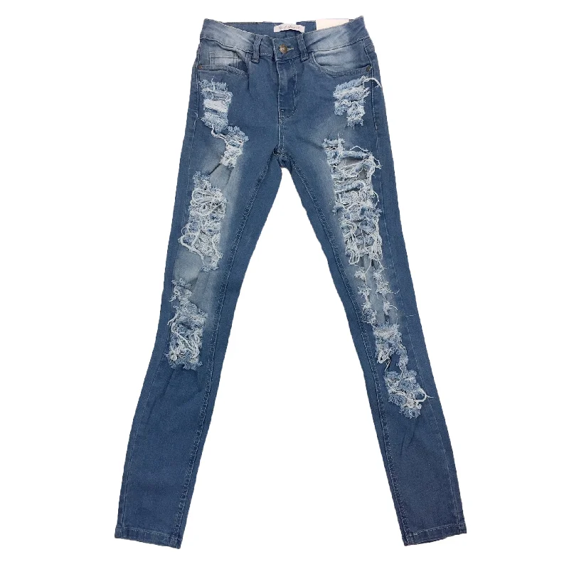 Pearl Collection Woman's Ripped Jean (Ice Blue)