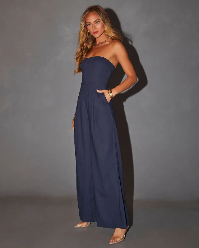 Sharon Strapless Pleated Jumpsuit