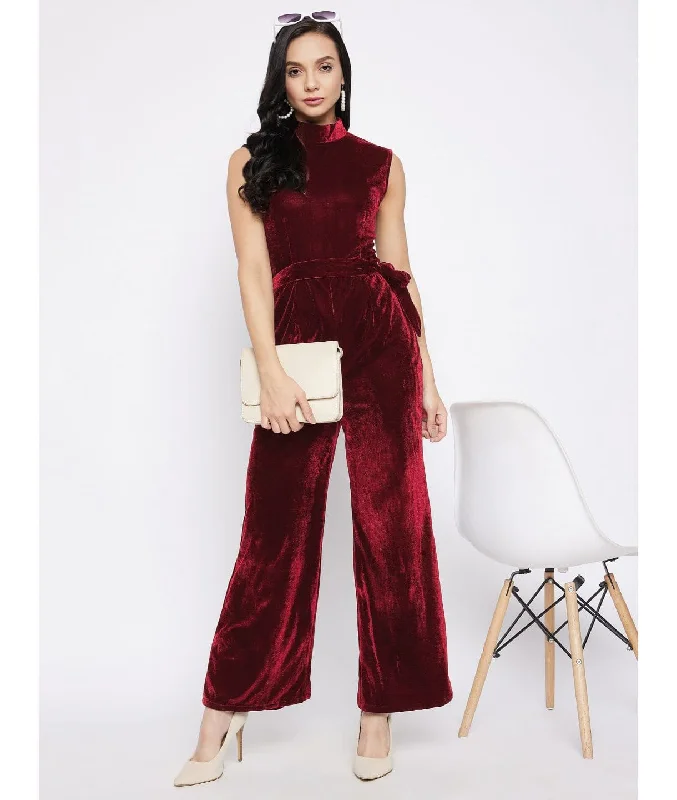 Stretchable Velvet Jumpsuit