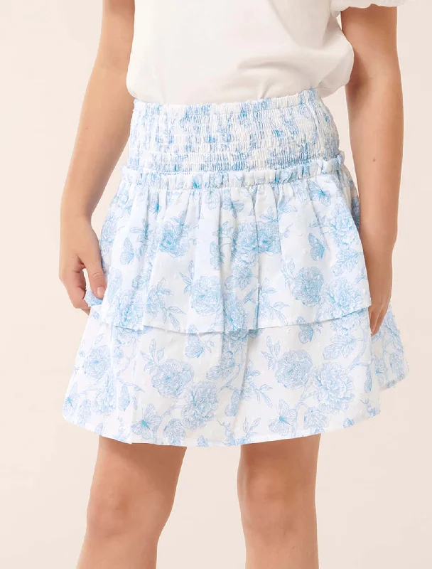 Billie Shirred Tiered Skirt