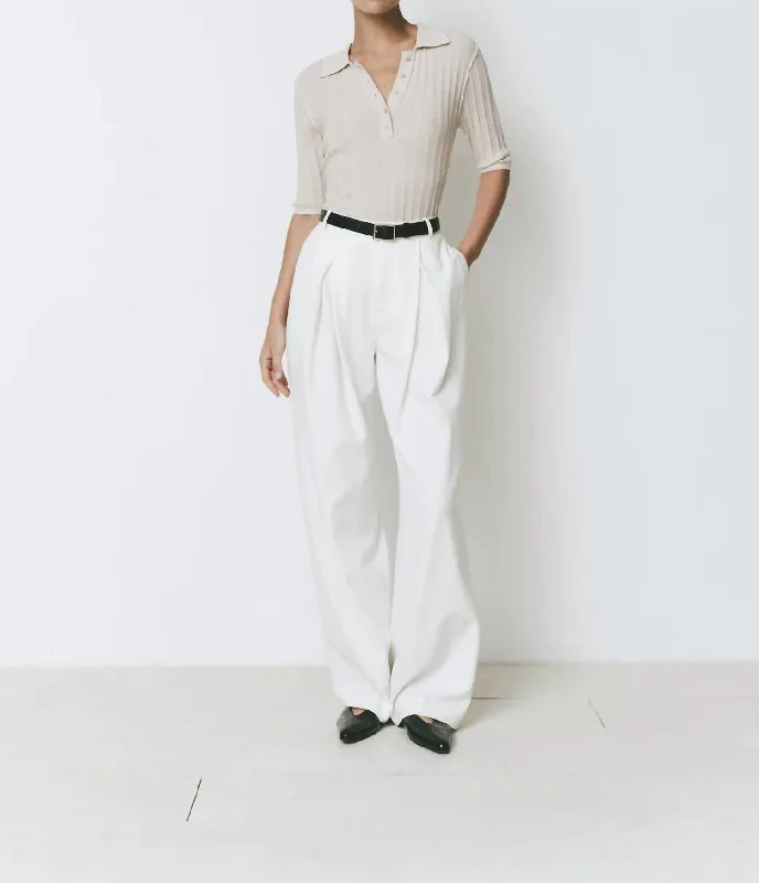 Drape Pants In White