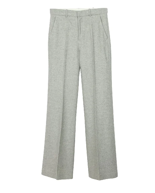 Joseph Straight Trousers in Grey Wool