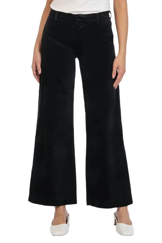 Meg High Rise Velveteen Trouser In Black