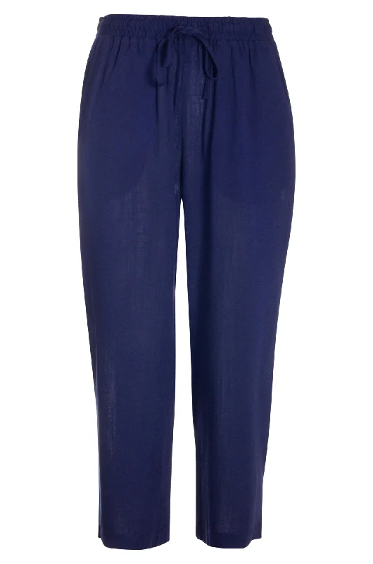 Mid Calf Wide leg Pants | NAVY | 3306AR