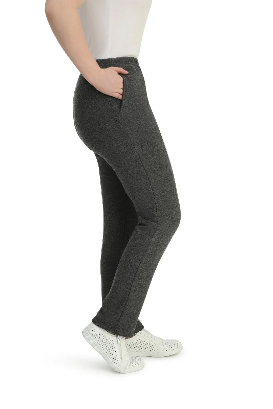 Poly Cotton Fleece Regular Pants | CHARCOAL | 9155ZR