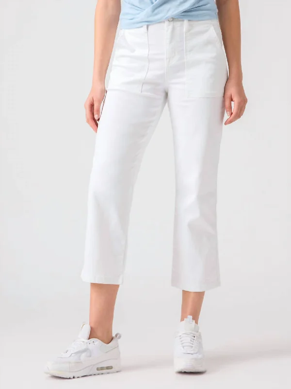 Vacation High Rise Crop Pants In White