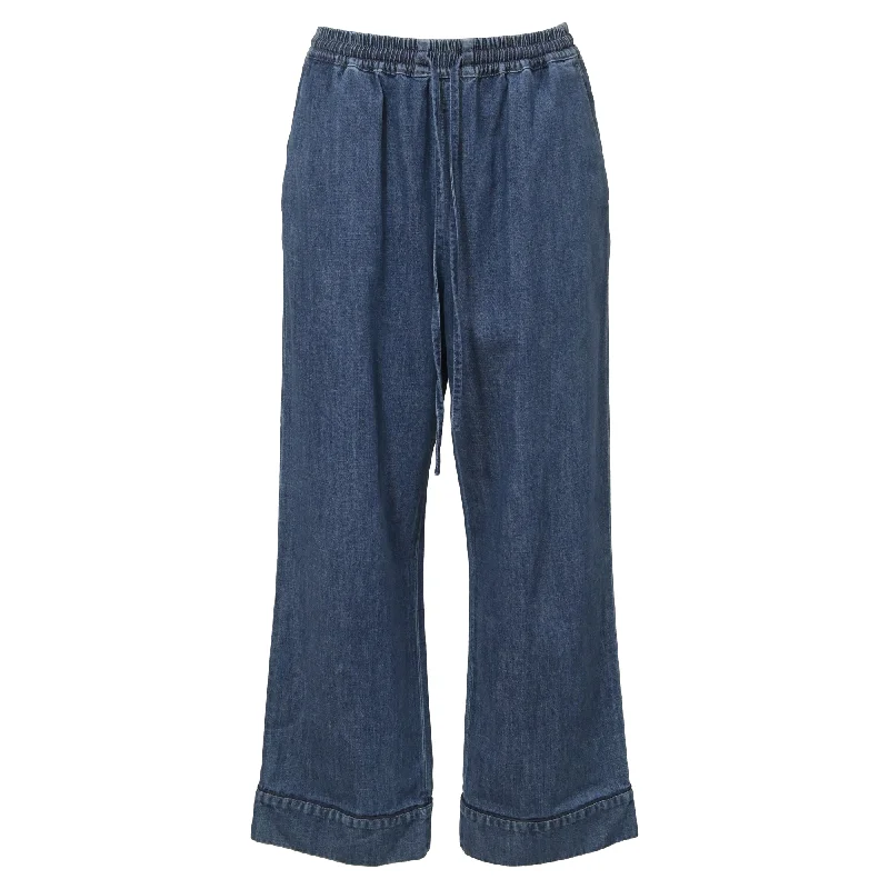 Valentino Drawstring Jeans in Blue Denim